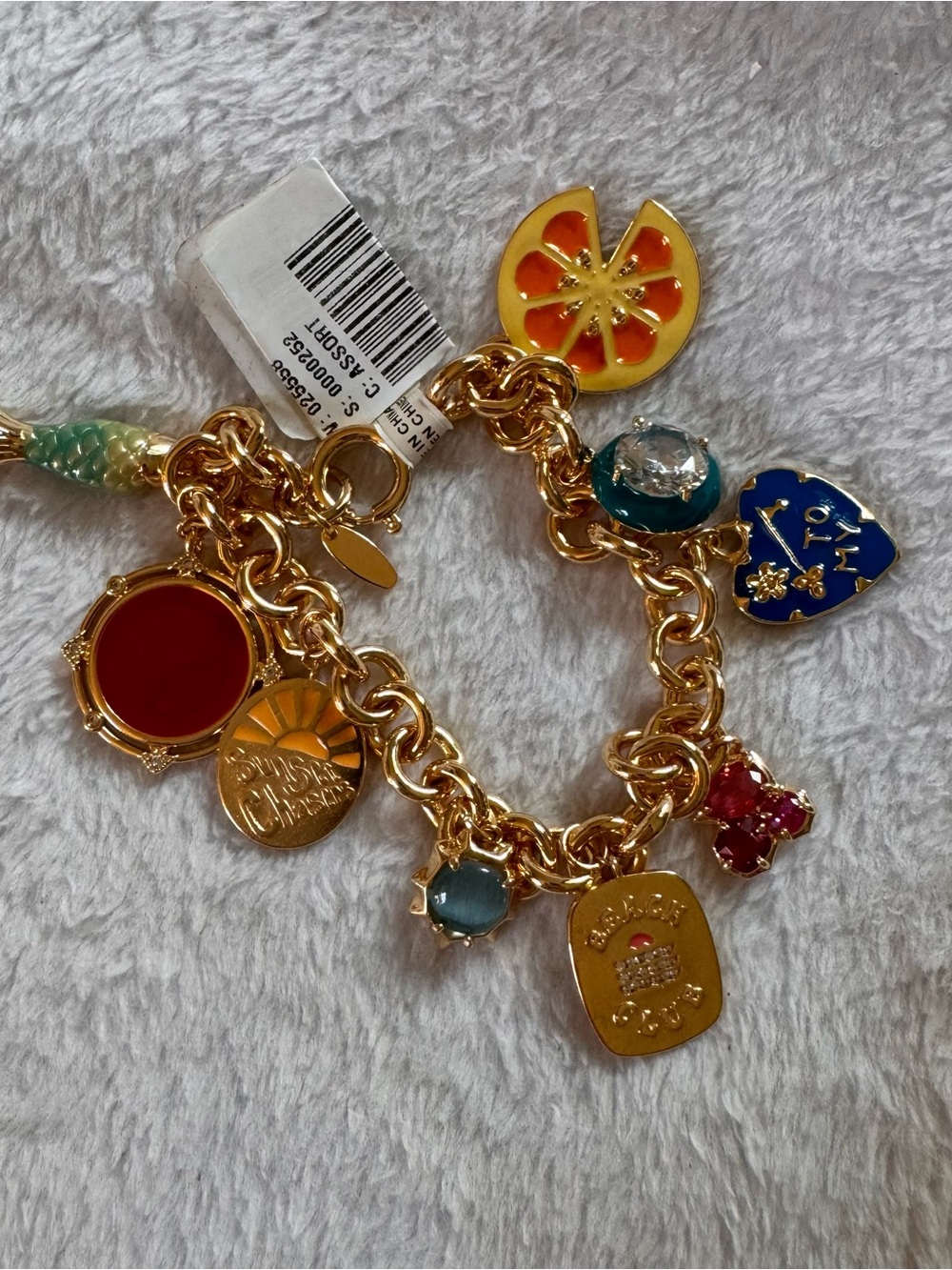 Anthropologie Colorful Chunky Charm Bracelet NWT - Picture 2 of 3